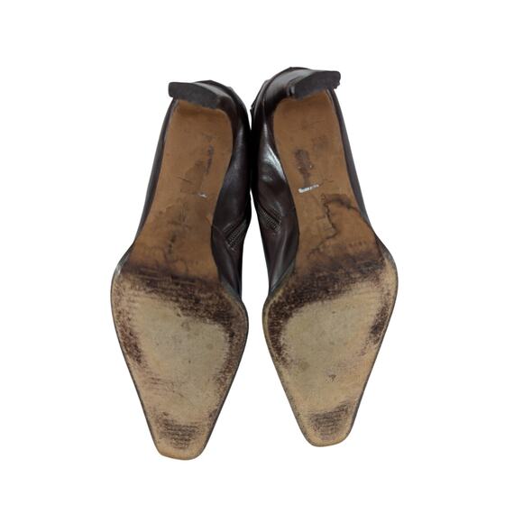 KENNETH COLE! ESPRESSO BROWN GENUINE LEATHER NIPPED POINTY TOE BOOTS! SZ 9M - Picture 12 of 13